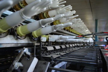Rubber gloves production line