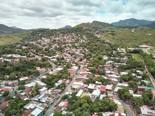 Obraz premium Small rural houses on hills