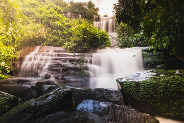 Fototapeta premium Natural View, Tat Wiman Thip Waterfall In Bueng Khong Long Subdistrict, Seka District, Bueng Kan Province, Thailand