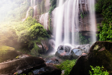 Natural View, Tat Wiman Thip Waterfall In Bueng Khong Long Subdistrict, Seka District, Bueng Kan Province, Thailand