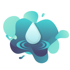 water drop icon flat with fluid shapes background vector design.