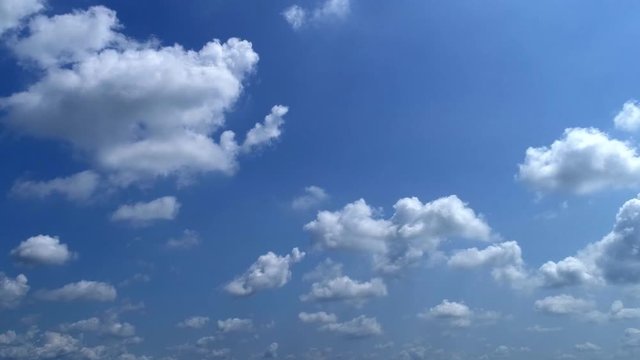 Slow Moving Clouds with Blue Sky on a Sunny Summer Day Left to Right
