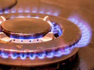 Close up of old and dirty gas burner