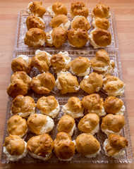Profiterole stuffed with whipped cream(home made)