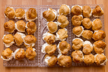 Profiterole stuffed with whipped cream(home made)