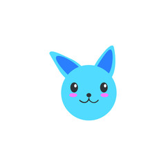 Cute bunny vector graphic icon. rabbit animal head, face illustration. Isolated on white background.