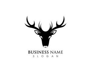 Deer head icon silhouette logo design minimalist template