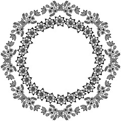 Drawing style of leaves flower frame, for various pattern of card. Vector