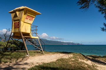 Lifeguard Off Duty Post on Coast of Maui Hawaii