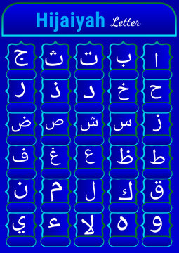 Arabic Alphabet - Blue Background