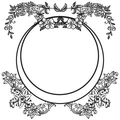 Modern greeting card and invitation card, with style of unique leaf wreath frame. Vector