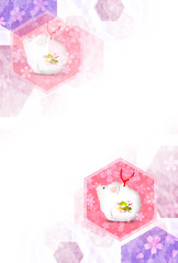 子　年賀状　和紙　背景 