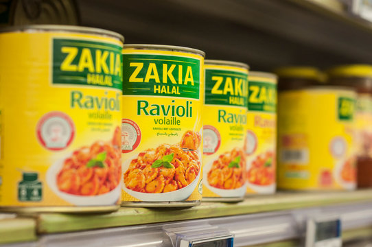  Closeup Of Halal Ravioli In Can At Cora Supermarket