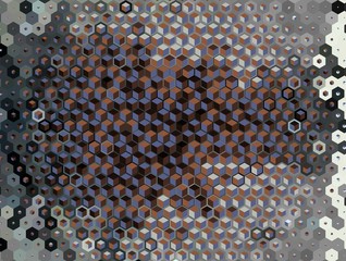 Abstract colorful honeycomb honey seamless pattern hexagon mosaic