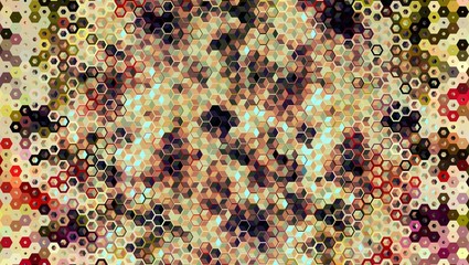 Abstract colorful honeycomb honey seamless pattern