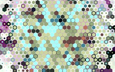 Abstract colorful honeycomb honey seamless pattern hexagon mosaic