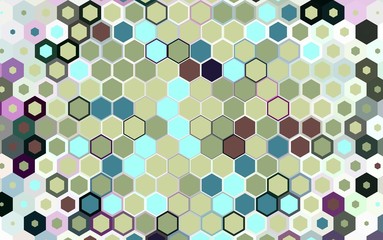 Abstract colorful honeycomb honey seamless pattern