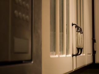 Beautiful white cabinet door with handle - with texture of cracked marble