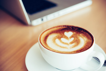 Coffee mug placed on the desk