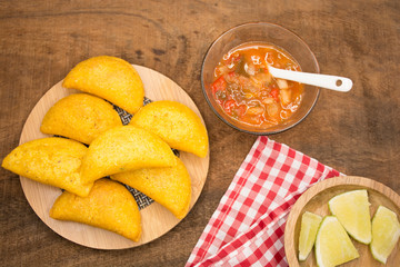 Empanadas, delicious product, traditional Colombian cuisine.