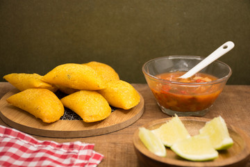 Empanadas, delicious product, traditional Colombian cuisine.