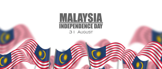 Malaysia INDEPENDENCE DAY and Malaysia flag translation (31 ogos selamat hari merdeka) vector illustration