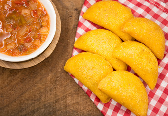 Empanadas, delicious product, traditional Colombian cuisine.
