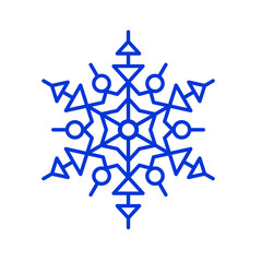 Blue thin line snowflake. Outline simple snowflake icons. Line winter symbol for website design and mobile application or ui. Vector illustration.