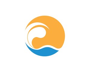 Water Wave symbol and icon Logo Template