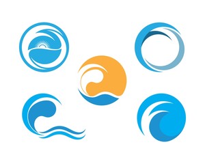 Water Wave symbol and icon Logo Template