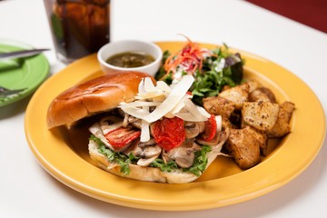 Homemade hamburger on a plate