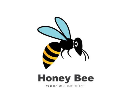honey Bee Logo Template vector icon illustration