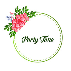 Various shape flower frame, for party time invitation background. Vector