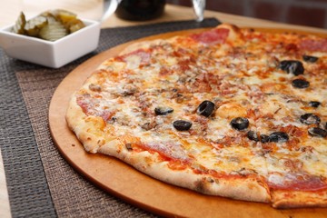 Italian pizza on a plate