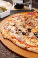 Italian pizza on a plate