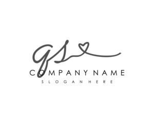 QS Initial handwriting logo vector