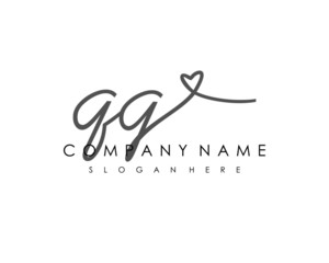 QG Initial handwriting logo vector