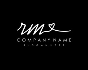 RM Initial handwriting logo vector