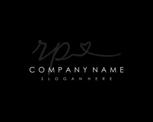 RP Initial handwriting logo vector