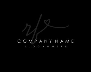 RF Initial handwriting logo vector