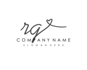 RG Initial handwriting logo vector