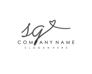 SG Initial handwriting logo vector