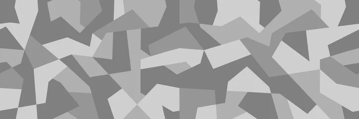 Papier Peint photo Noir et blanc géométrique moderne Motif de camouflage géométrique, fond gris transparent. Style de vêtements de l& 39 armée classique. Camo de masquage de forêt. Texture militaire. Vecteur.