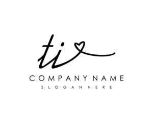 TI Initial handwriting logo vector