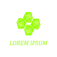 abstract hexagon logo. nature logo