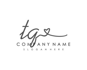 TQ Initial handwriting logo vector