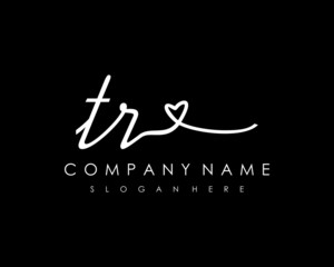 TR Initial handwriting logo vector