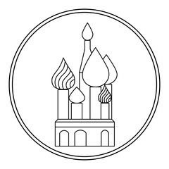 Symbol of Russia, Moscow St. Basil's Cathedral logo, Vector Illustration.