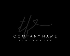 TF Initial handwriting logo vector