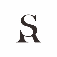 letter SR logo, luxurious vector